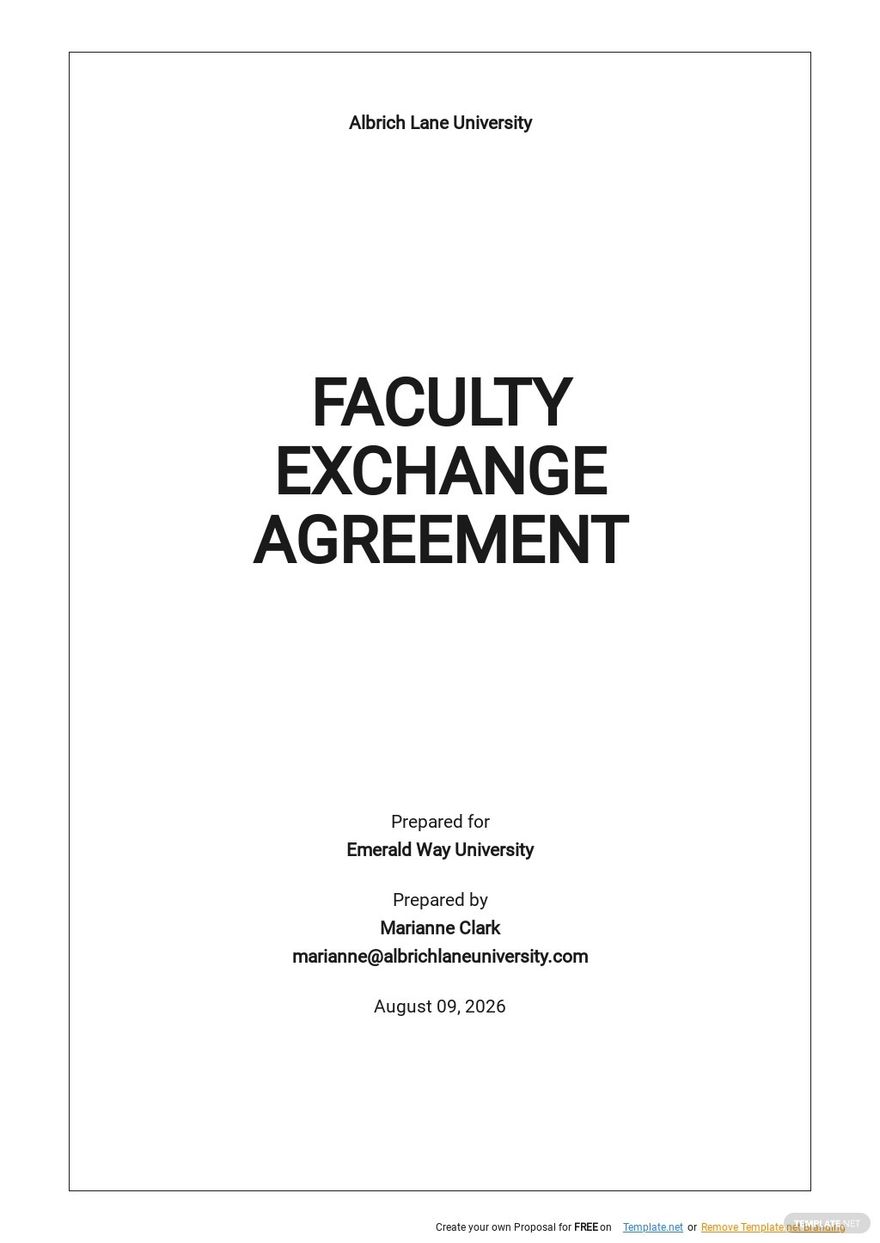Faculty Exchange Agreement Template