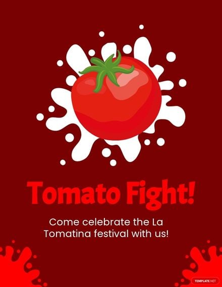 La Tomatina Festival Flyer Template in Word, Google Docs, Apple Pages, Publisher