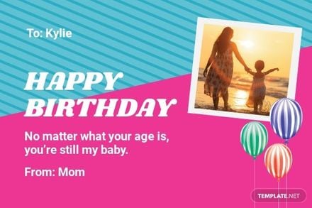 Personalised Birthday Card Template For Daughter