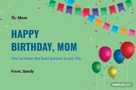 Birthday Card Template For Mom
