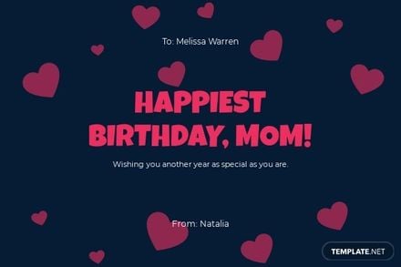 Simple Birthday Card Template For Mom
