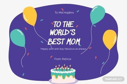 Personalized Birthday Card Template For Mom