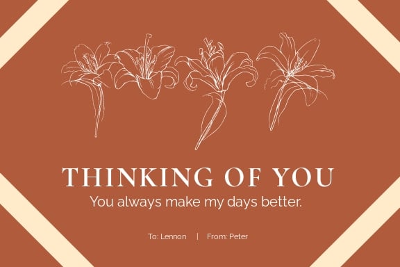 Professional Thinking Of You Card Template