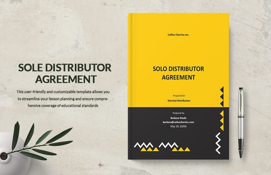 Sole Distributor Agreement Template in Word, Google Docs, Apple Pages