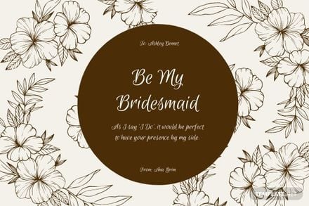 Free Will You Be My Bridesmaid Card Template