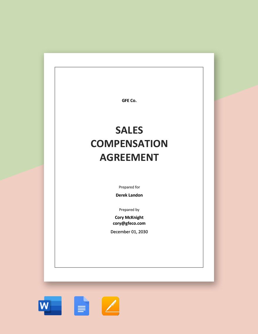 Sales Compensation Agreement Template
