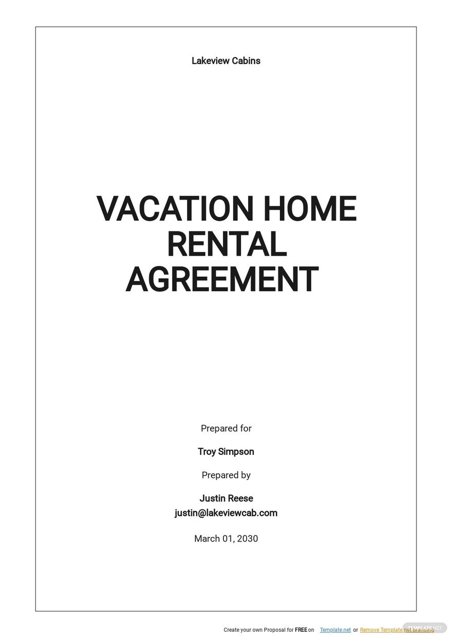 Vacation Rental Property Management Agreement Template in Google Docs