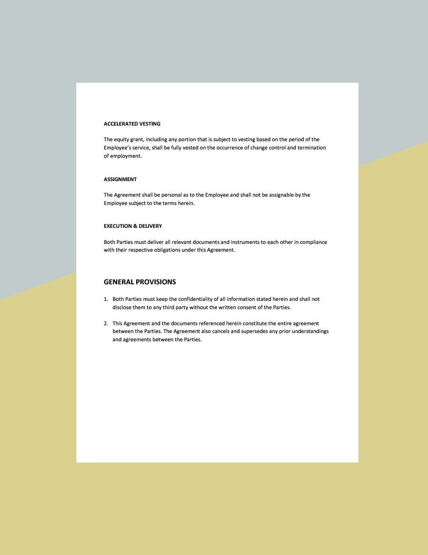Employee Equity Compensation Agreement Template Download in Word