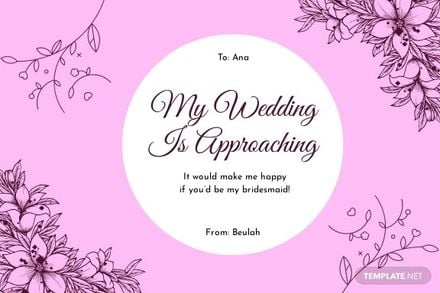 Bridesmaid Invitation Card Template in Illustrator PSD Word