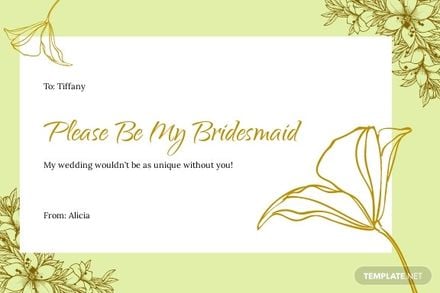 Bridesmaid Card Template in Word, Google Docs, Illustrator, PSD, Apple Pages, Publisher