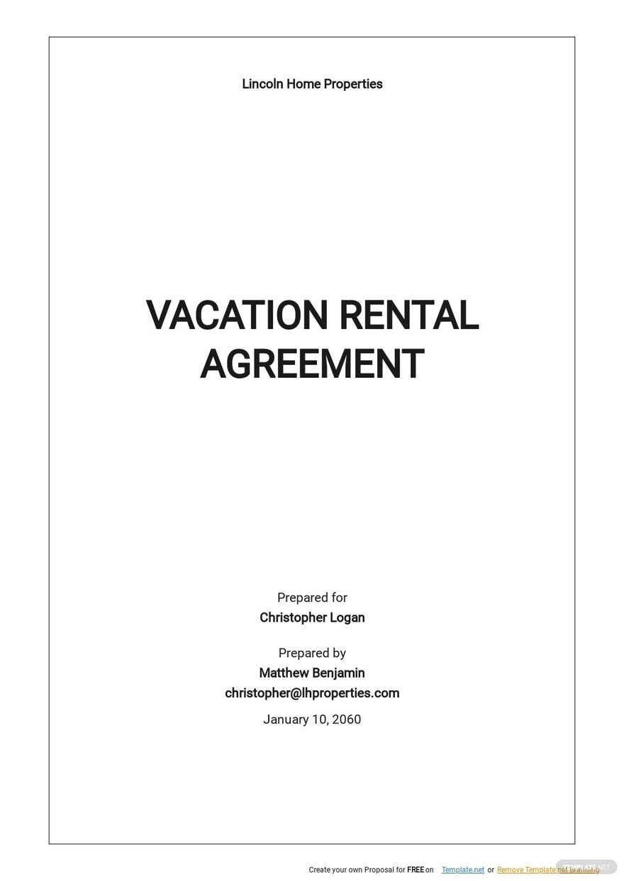 Vacation Rental Property Management Agreement Template in Google Docs