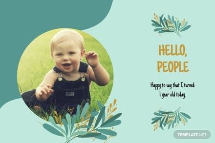 Floral Baby Milestone Card Template