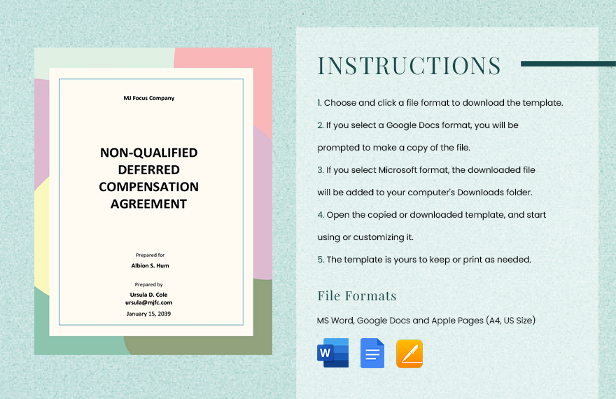 Non-Qualified Deferred Compensation Agreement Template