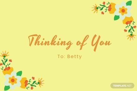 Floral Thinking Of You Card Template