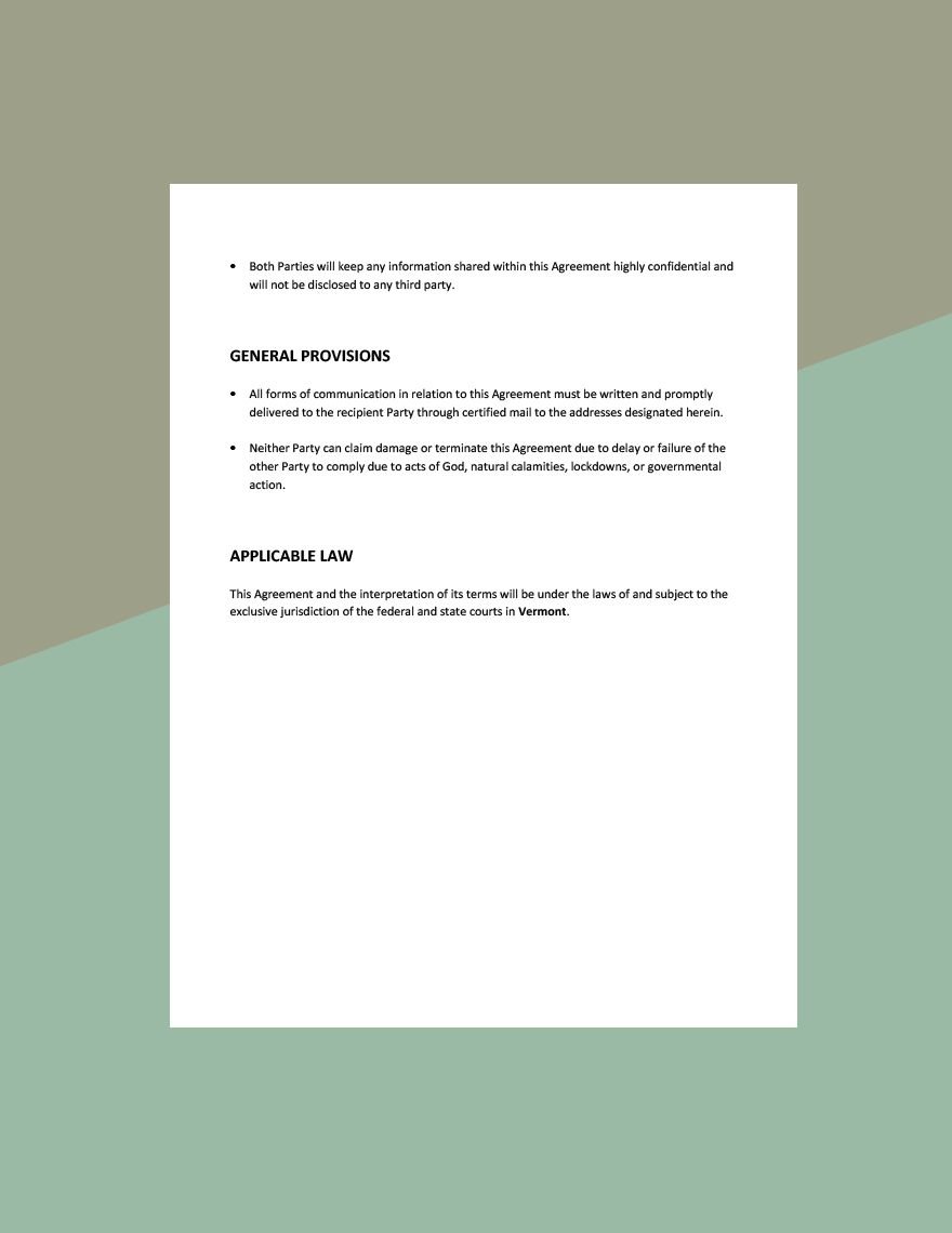 Simple Cost Sharing Agreement Template