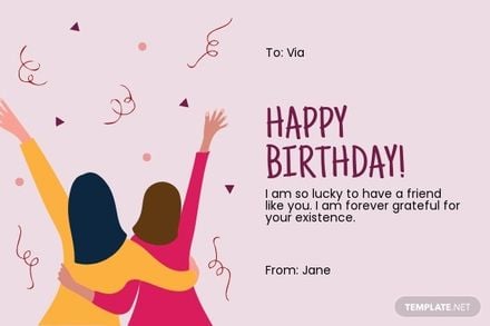 Simple Best Friend Birthday Card Template