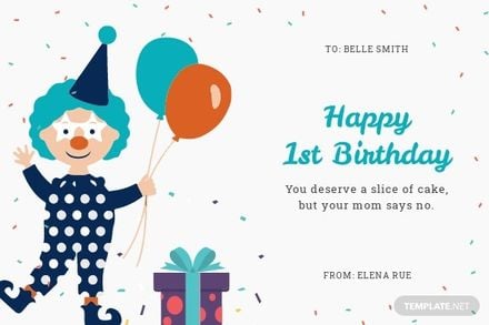 Funny 1st Birthday Card Template