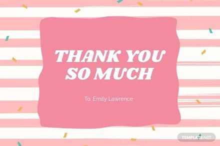 1st Birthday Thank You Card Template