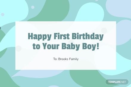 1st Birthday Card Template