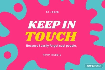 Funny Keep In Touch Card Template