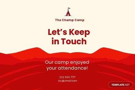 Camp Keep In Touch Card Template