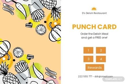 Restaurant Punch Card Template