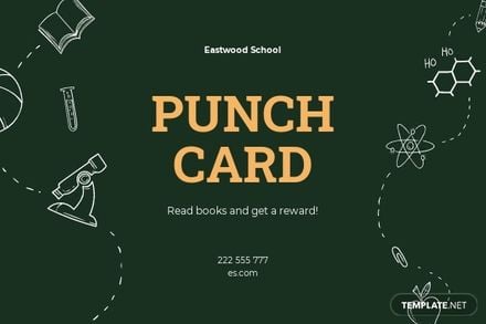 School Punch Card Template