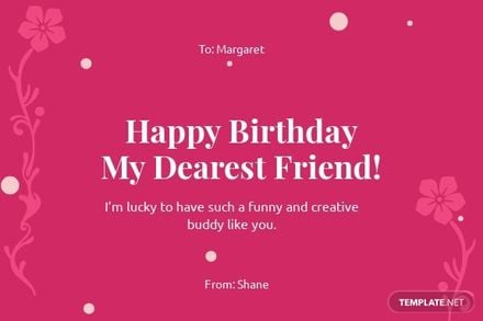 Happy Birthday Best Friend Card Template