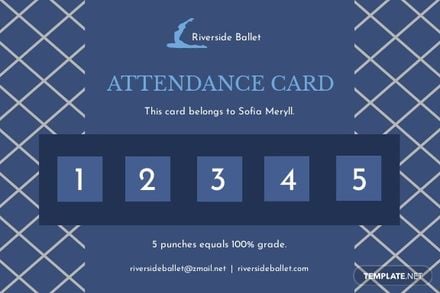 Attendance Punch Card Template
