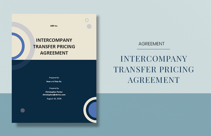 Intercompany Transfer Pricing Agreement Template