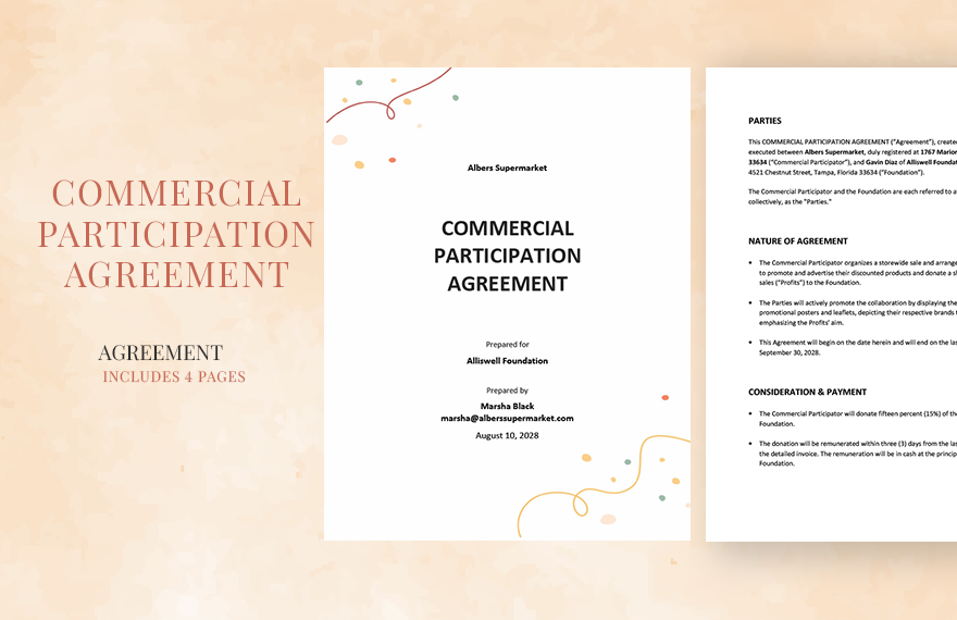 Commercial Participation Agreement Template