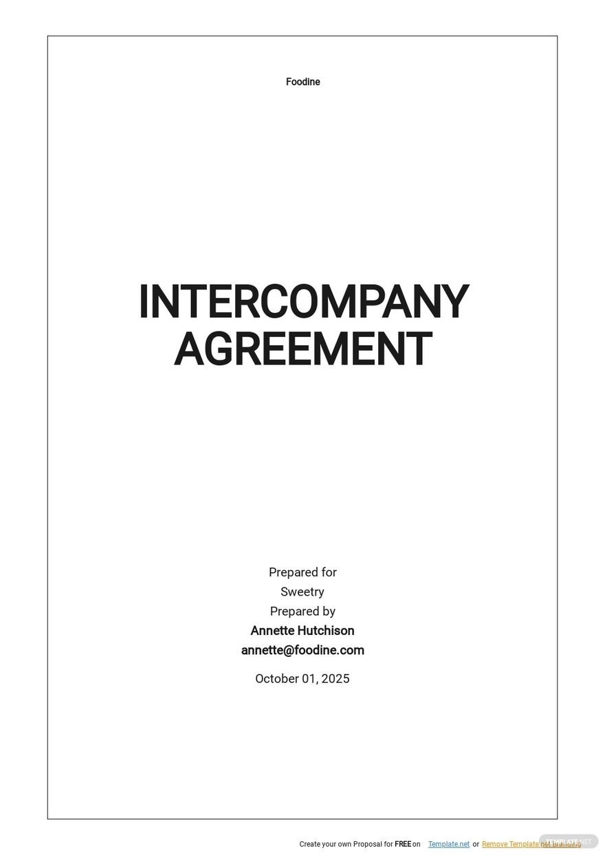 Intercompany Agreement Template