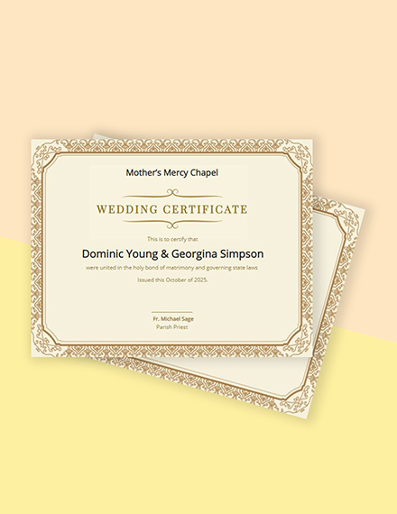 Free Marriage Certificate Template