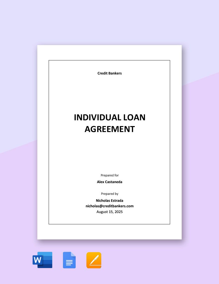 Individual Loan Agreement Template