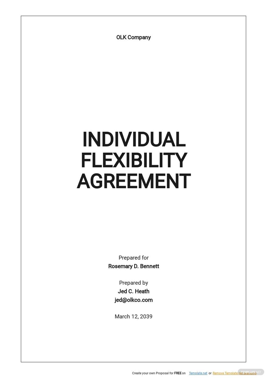 Individual Flexibility Agreement Template - Google Docs, Word For individual flexibility agreement template