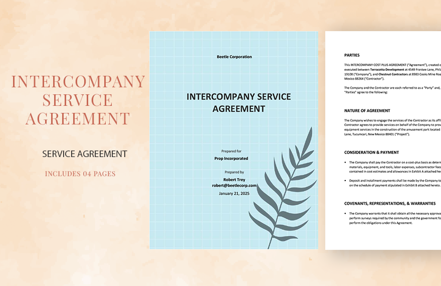Simple Intercompany Service Agreement Template