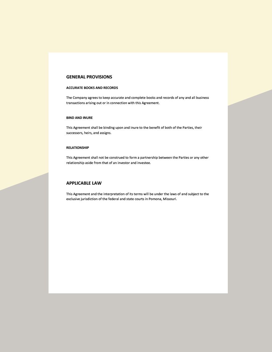 Profit Participation Agreement Template in Word Google Docs Pages