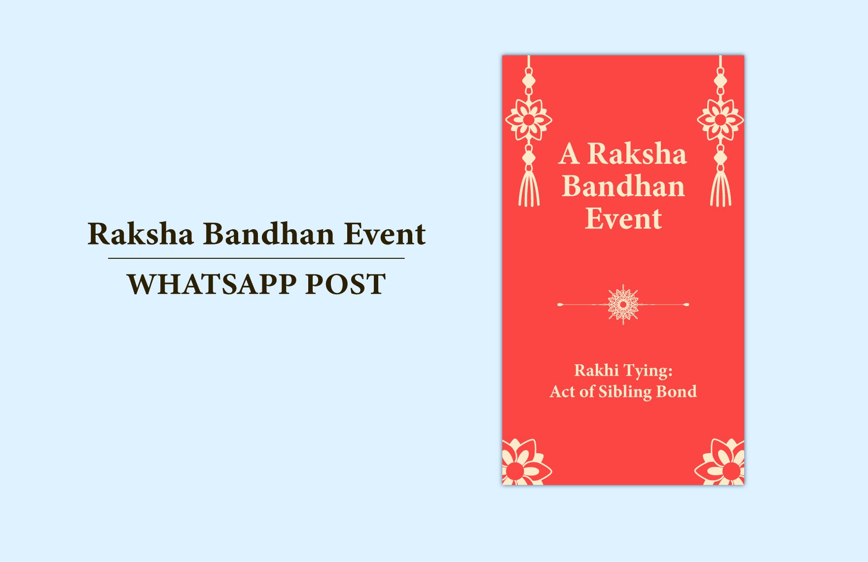 Free Raksha Bandhan Event Whatsapp Post Template in Illustrator, PSD, SVG, JPG