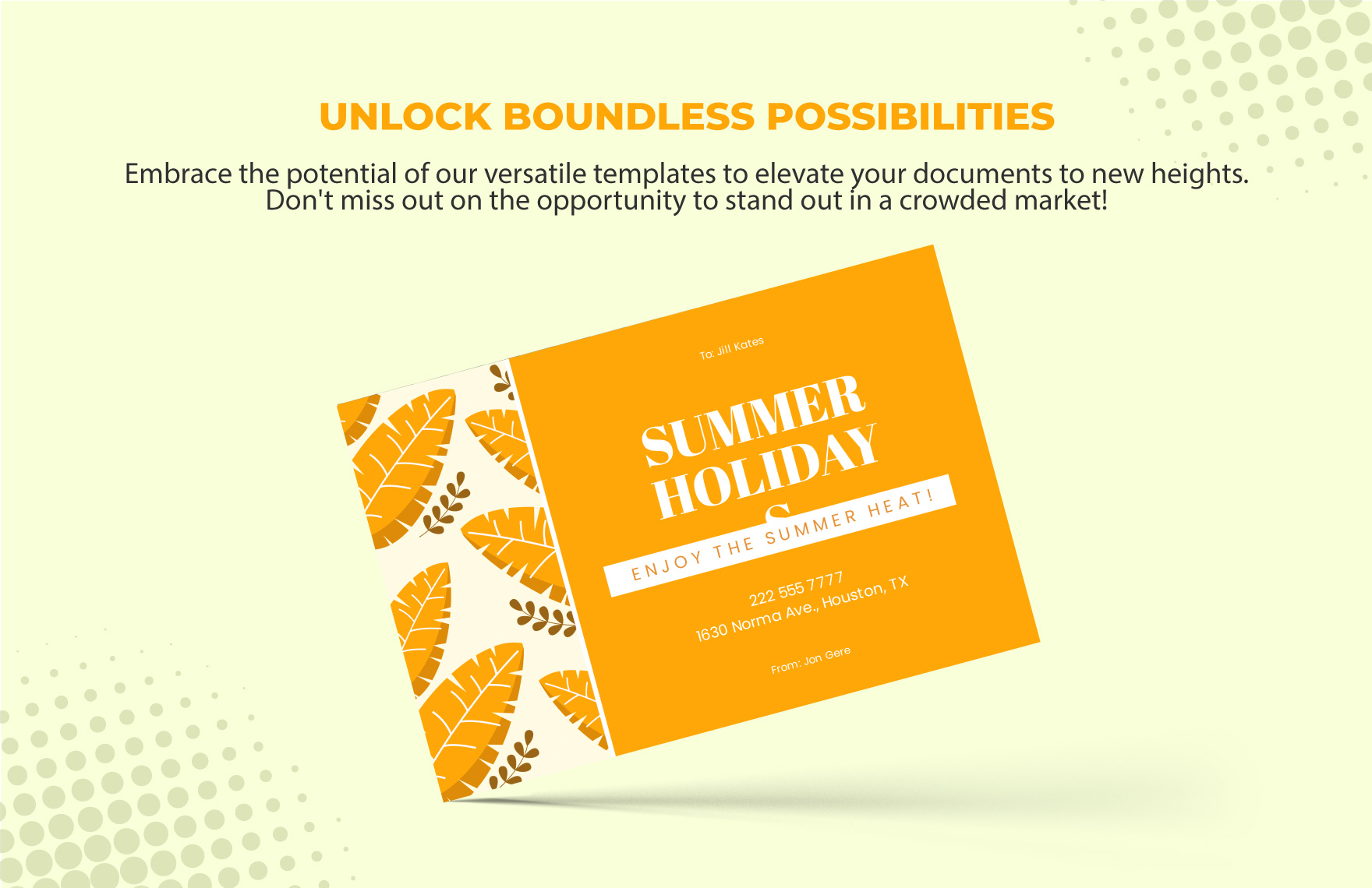 Summer Holiday Postcard Template