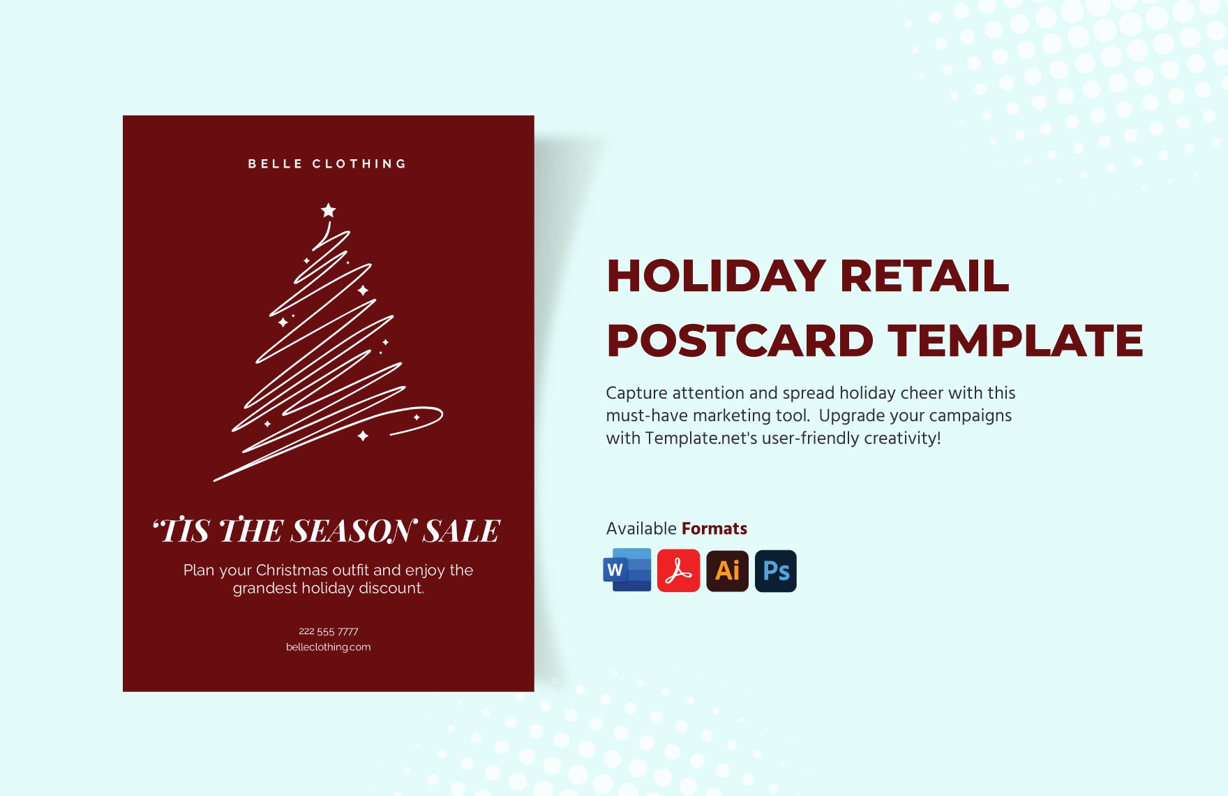 Holiday Retail Postcard Template in Word, PDF, Illustrator, PSD