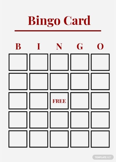 Blank Bingo Card Template Download In Word Illustrator PSD 