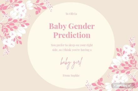 Floral Baby Prediction Card Template