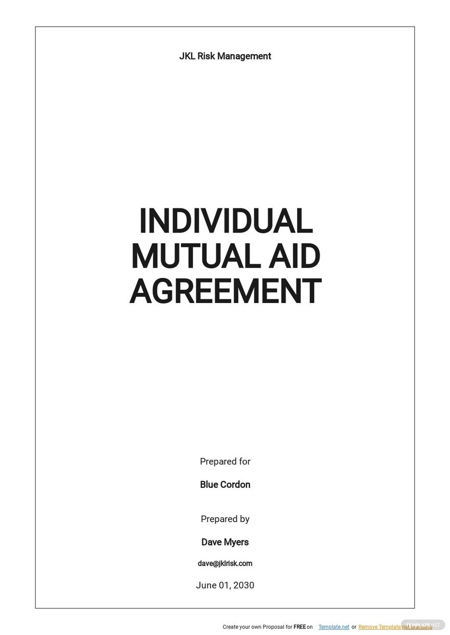 Individual Mutual Aid Agreement Template