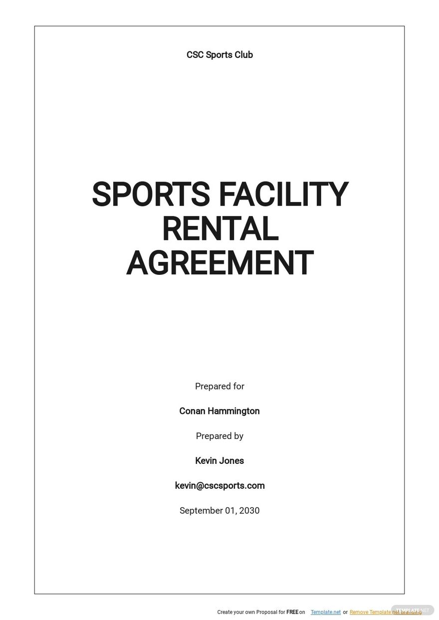 Sports Facility Rental Agreement Template Google Docs Word Apple 