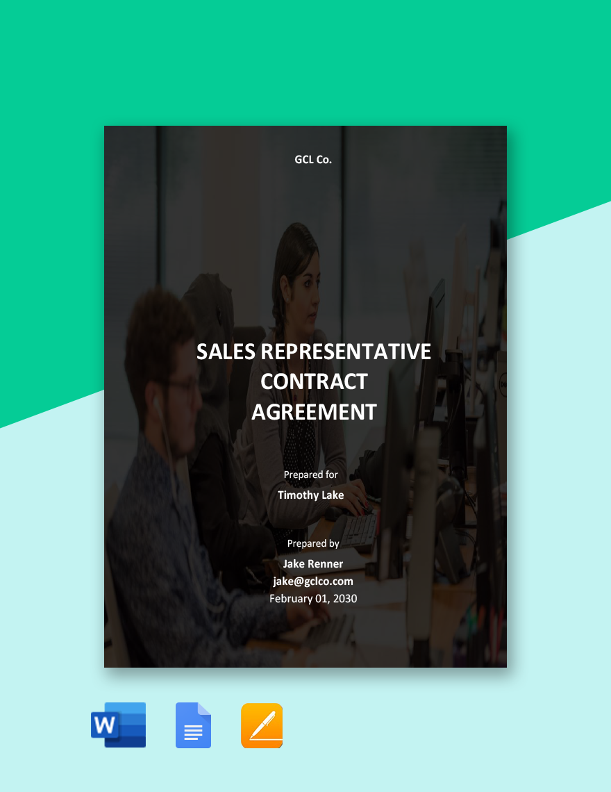 Sales Representative Contract Agreement Template