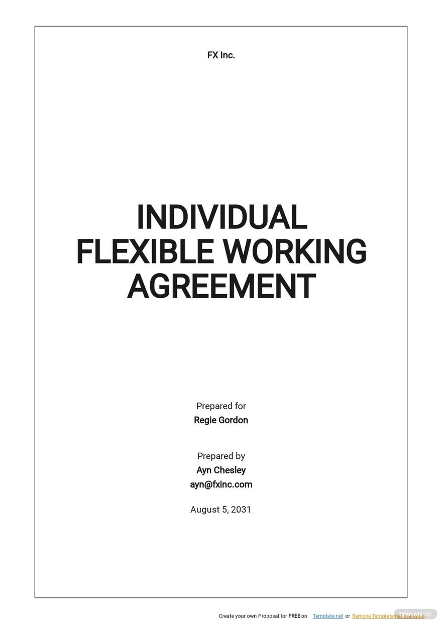 Individual Flexible Working Agreement Template - Google Docs, Word Regarding individual flexibility agreement template