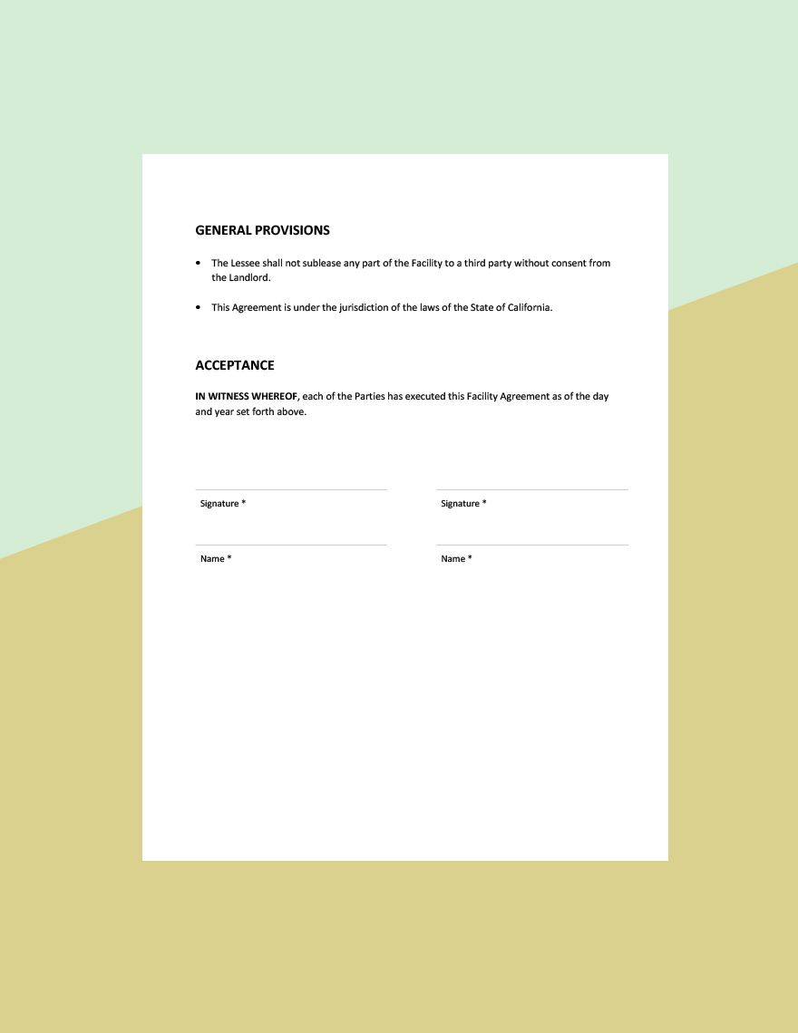 Facility Rental Agreement Template Download in Word, Google Docs