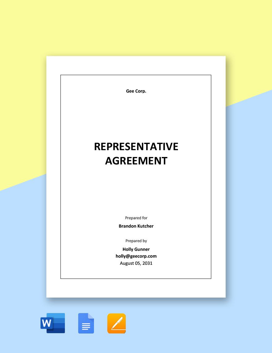 Representative Agreement Template