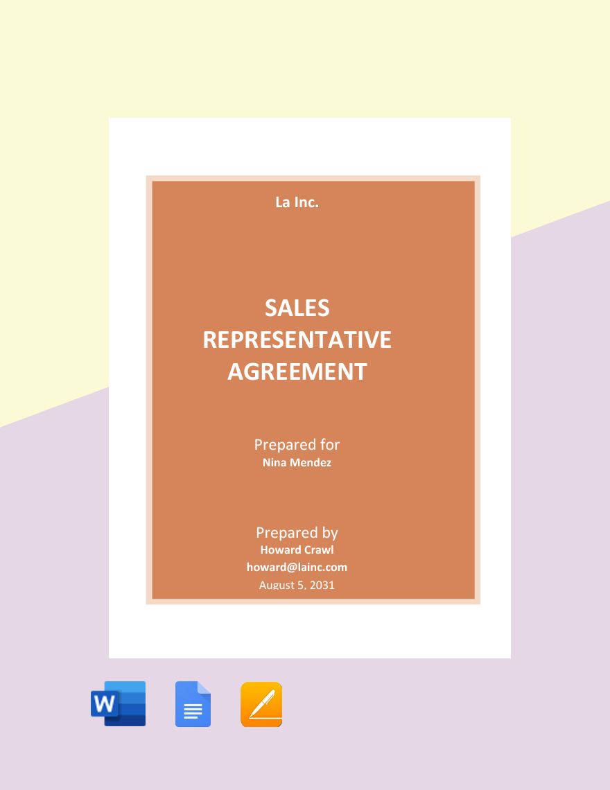 What Is A Sales Representative Agreement