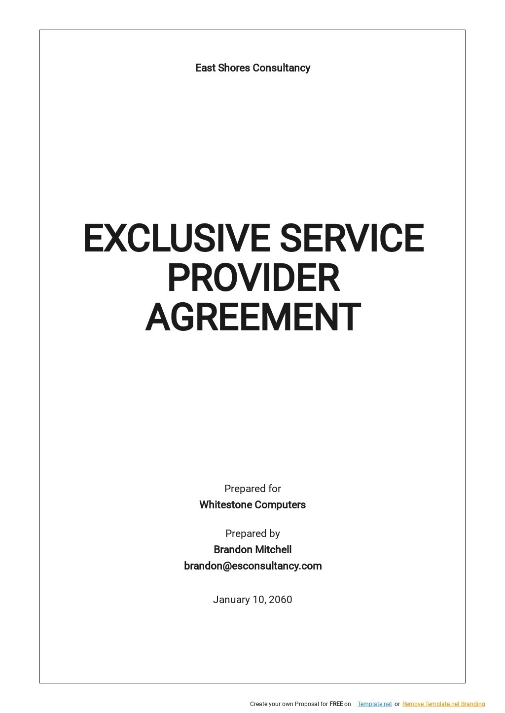 Exclusive Service Provider Agreement Template 